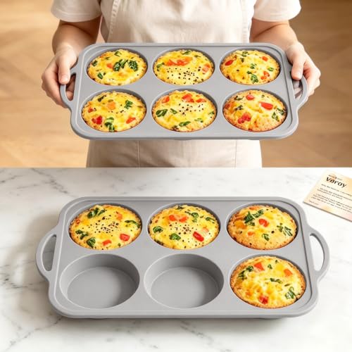 Egg Bites Silicone Mold for Baking：2 Pack 4 In Egg Sandwich Mold with Frame - color: Light Grey