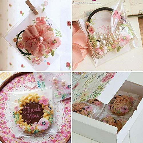 200pcs 5.5x5.5in Thank You Candy Bags Individual Cookie Wrappers - color: Thank You, size: 5.5 x 5.5 inch