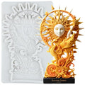 Baroque Fondant Mold Sun and Cross Silicone Mold Sun Face Molds - color: Style K
