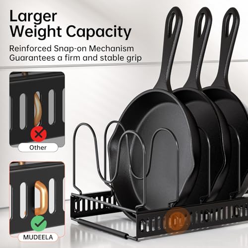 MUDEELA Expandable Pot Pan Lid Organizers inside Cabinet, 14 Divider-Black - color: Black, size: 14 Dividers