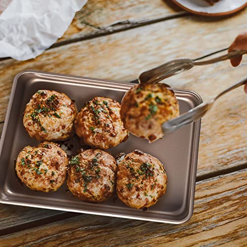 3-Pack Roasting Pan Set, Nonstick Baking Tray, Rectangular Bakeware for Oven, Non-Toxic Coating and Durable Quality (Champagne Gold) - color: Champagne Gold