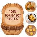 10 Inch Air Fryer Liners Disposable, 100 PCS Square Parchment Paper Liners - size: 10in