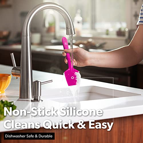 DI ORO Silicone Spatula Set - 600F Heat Resistant, 3-Pc Magenta - color: Magenta