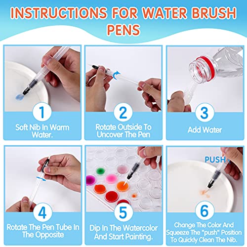 36 Colors Washable Watercolor Paint Set, with 3 Brushes Pen
