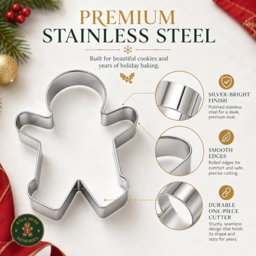 6-Piece Christmas Gingerbread Cookie Cutters, Man & Woman, 3 Sizes - style: style5