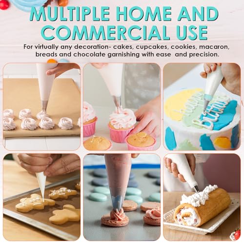 HOTEC 100Pcs 16 Inch Anti-Burst Disposable Piping Bags, Non-Slip Food Grade BPA-Free Pastry Bags for Cake, Cupcake, Cookie Cream Frosting Decorating Baking Supplies - size: 16inch 100pcs