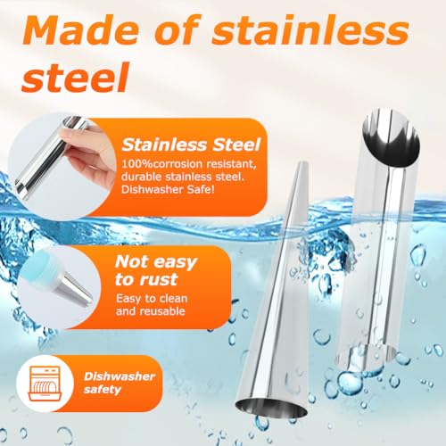 35pcs Cream Horn Molds for Baking,Non-stick Steel Cannoli Forms
