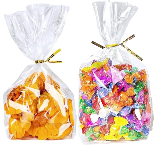 PigPotParty Cellophane Treat Bags 6x9 Inch, 50 Pack, Clear Goodie Bags - color: Transparent