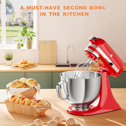 5 QT Stainless Steel Mixer Bowl for KITCHENAID TILT-HEAD 4.5-5 Qt Mixer - color: Silver
