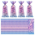 LERCTH Kpop Cellophane Bags with Gradient Abstract Pattern, Iridescent Purple Blue Plastic Treat Bags with Twist Ties for Party Favors - color: Kpop goodie bags 50 packs