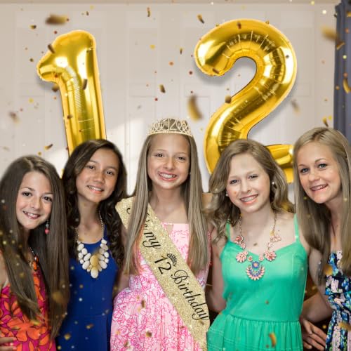YeohJoy Gold 12th Birthday Decorations for Girls - style: 12nd