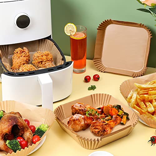 Palksky 100Pcs Air Fryer Baking Paper Square - Air Fryer Baking Liners, Baking Paper for Air Fryer Water-proof, Oil-proof, Non-stick, Parchment Baking Paper for Baking Roasting Microwave (9 Inch) - color: 100PCS-9inch
