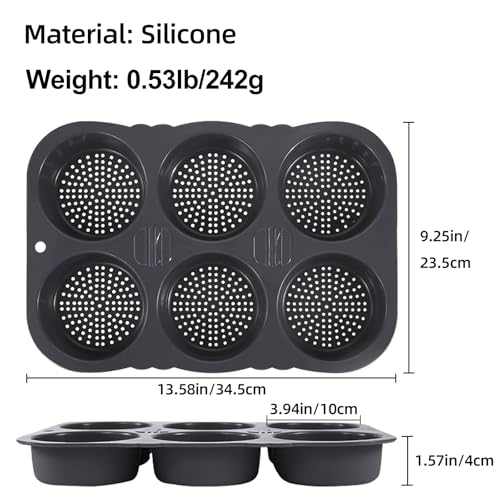 Silicone Hamburger Bun Pan, Nonstick Bread Pan Baking Pan, 6-cavity - size: 6-cavity