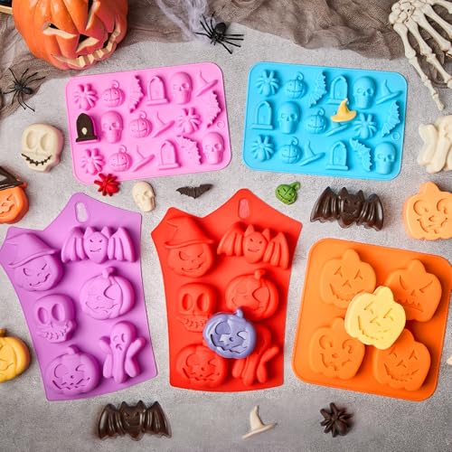 Halloween Chocolate Silicone Molds, 5Pcs