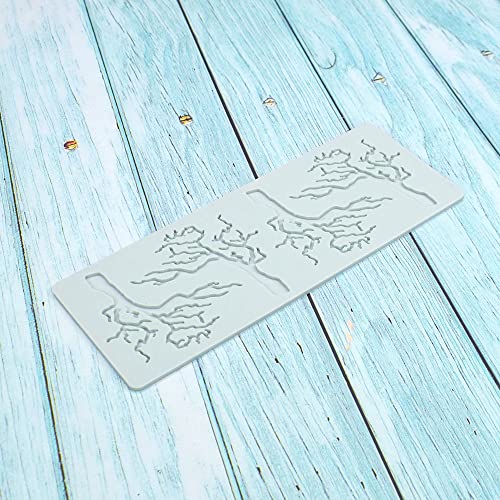 Silicone Mold Hollow Love Heart Shape Tree Leaf Lace Molds Chocolate Candy Fondant Mold 3D Tree Branch Leaves Cake Fondant Silicone Mold Clay Mould for Cupcake Top Sugar Craft (B_8.12x3.2x0.12inch) - size: B_8.12x3.2x0.12inch