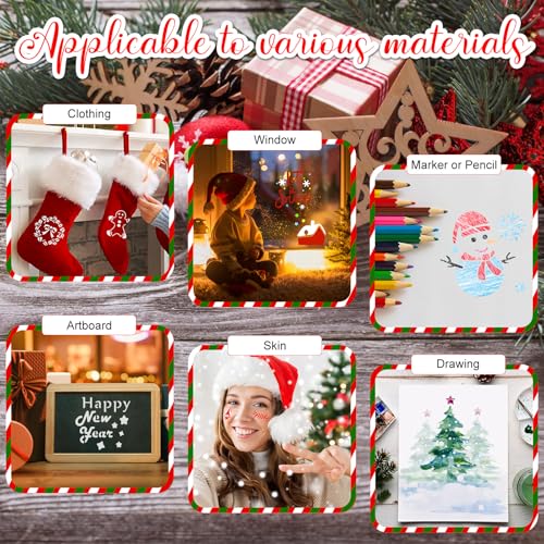 Fainne 100 Pcs 2 Inch Small Stencils for Painting, Santa Style