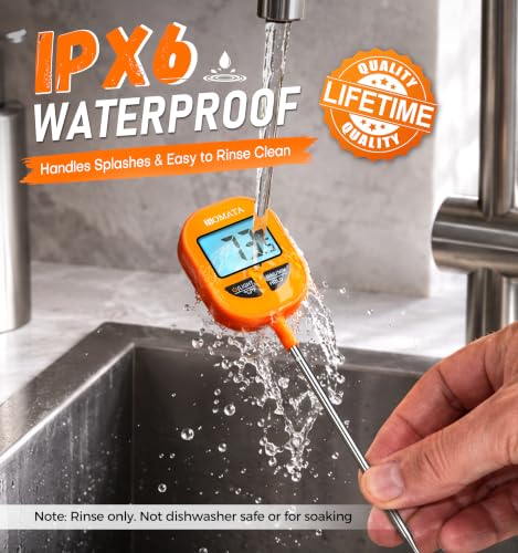 BOMATA Digital Food Thermometer, IPX6 Waterproof, 1-3 Sec Fast Read - size: 5"