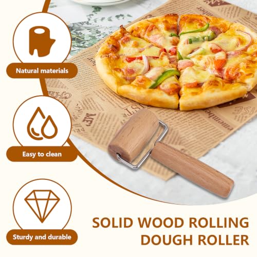Small Rolling Pin, Wooden Dough Roller, Non-Stick Pizza Roller, T Type Rolling Pins for Kitchen Baking, Pizza Dough Press (2.8 * 5.1 inch) - size: 2.8*5.1 inch