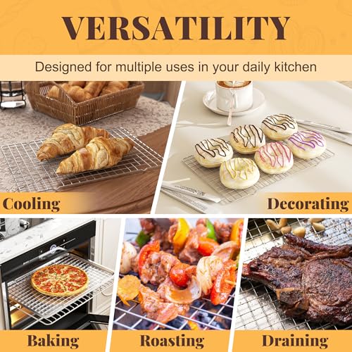 2 PCS Grid Wire Baking Cooling Racks, 10" x 15", Silver - color: Silver, size: 10“ x 15”-2 Pack
