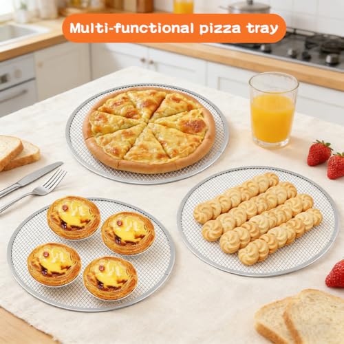 3Pcs 12 Inch Pizza Pan, Pizza Screen for Oven, Daily Baking & Family Meals