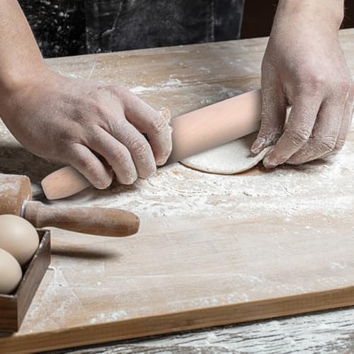 Baking Small Dough Rolling Pins for Fondant Pastry Pizza Crafting and Imaginative Play for Christmas Presents Rolling Pins Kitchen and Dining (20x2.8cm)