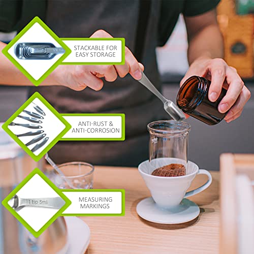 2PCS 1/2tbsp(7.5ml) Measuring Spoon, Stainless Steel Measure Teaspoon - size: 1/2tbsp|1.5tsp|7.5ml|1/4oz