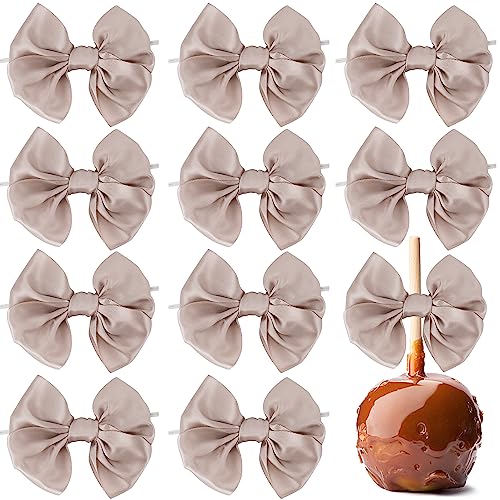 AIMUDI Dusty Rose Satin Ribbon Twist Tie Bows for Treat Bags 3.5" Dusty Pink Bows for Wedding Small Bows for Crafts Premade Bows for Cake Pops Candy Apple Bridal Shower Christmas Decor -24 Counts - color: Dusty Rose