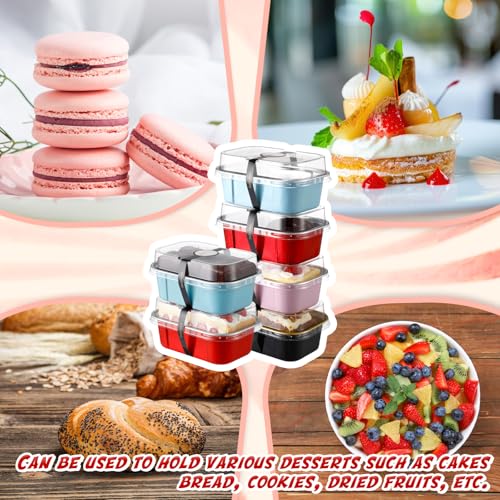 100 Sets Mini Loaf Pans with Lids and Spoons, 5.7 oz Disposable