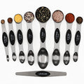 Magnetic Measuring Spoons Sets of 9 Stainless Steel Dual Sided Teaspoon - color: Measuring Spoons Set