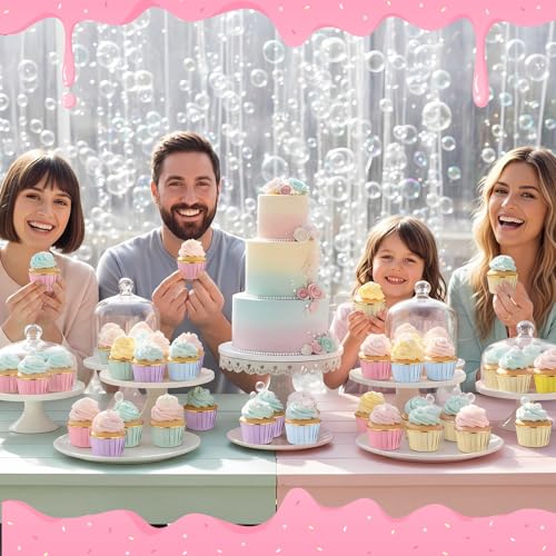 Geiserailie 100 Pcs Pastel Cupcake Liners Pastel Cupcake Foil Wrappers - color: Pastel Color, style: Classic