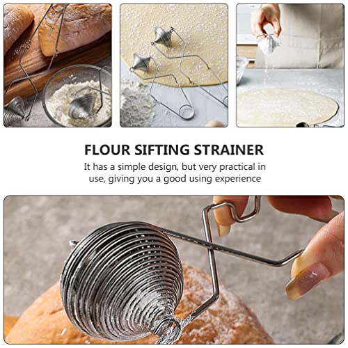 Cabilock Flour Sifter Handheld Stainless Steel Small size - size: 17X5.4CM