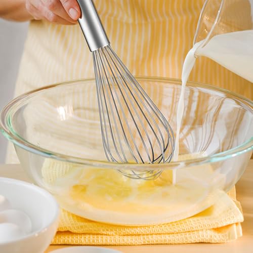 Stainless Steel Whisk Set, 3 Packs Balloon Whisk for Cooking, Whisking, Blending (8",10",12")