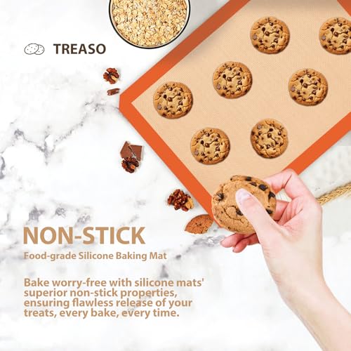 Silicone Baking Mat, Reusable Silicone Oven Baking Sheet - color: Orange