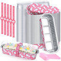 Tioncy 50 Set Easter Mini Pink Bunny Loaf Pans with Lids Spoons Stickers - style: Bunny