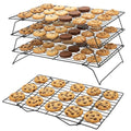 4 Pcs Cooling Racks for Baking and Stackable Collapsible