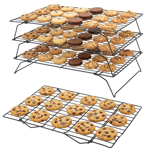 4 Pcs Cooling Racks for Baking and Stackable Collapsible