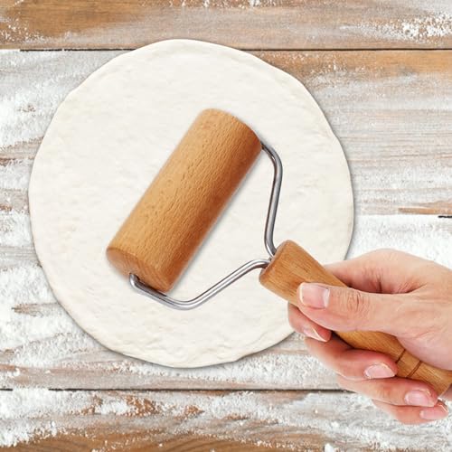 T Shape Pastry Roller, Fondant Bakery for Kitchen Pin Pastry Tool Dough Roller Wooden Multifunction Cookie Pizza Rolling Pin Pasta Hand Chapati(1) - color: 1
