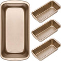 Patelai 4 Pack Small Loaf Pans for Baking Bread, Gold, 9.3 x 3.7 In - color: Gold, size: 9.3 x 3.7 In