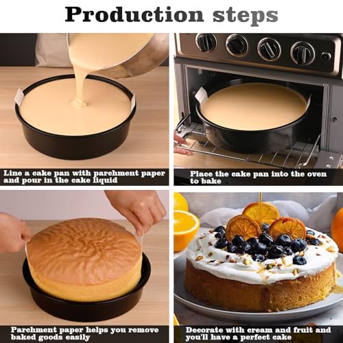 HUAKENER 10 Inch Cake Pan,2Pcs Round Cake Pan with Parchment Paper - size: 10 Inch without Handles