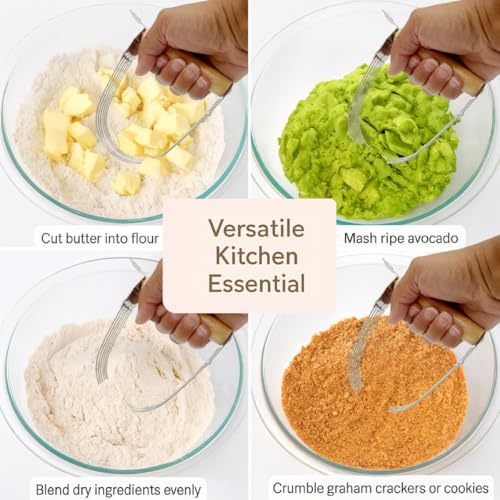 Mrs. Anderson’s Baking 6-Wire Pastry Cutter and Dough Blender, Stainless Steel with Wood Handle - style: Wire Pastry Blender, Wood Handle