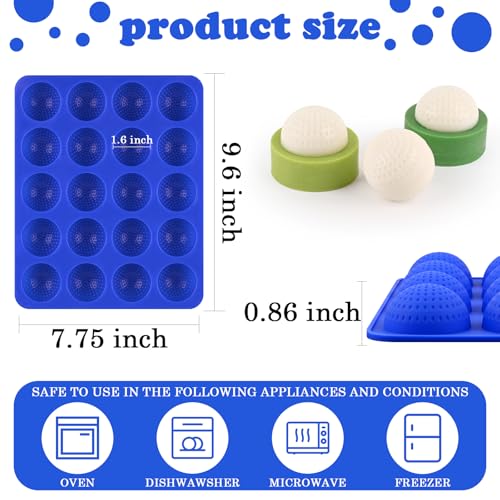 2 Pack Golf Ball Mold, Silicone Golf Ball Cake Pop Mold, Sphere Mold