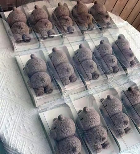 Lying Bear Fondant Mold Chocolate Molds Silicone, 3D Silicone Animal Mold for DIY Fondant, Dessert Baking, Jello, Candy, Cake Baking Decorating, Ice Cube, Soap,Resin