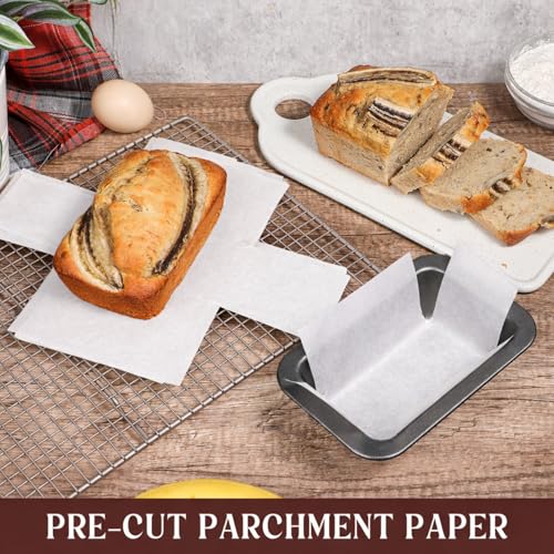 Webake 200Pcs Unbleached Parchment Paper Mini Loaf Pan Liners for 6x3 Small Banana Bread Pan, Original Precut, Non Toxic Baking Papers - color: White 6x3