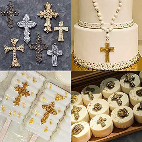 4 Pcs Small Cross Chocolate Mold Cake Candy Clay Baking Decor Supply Tool