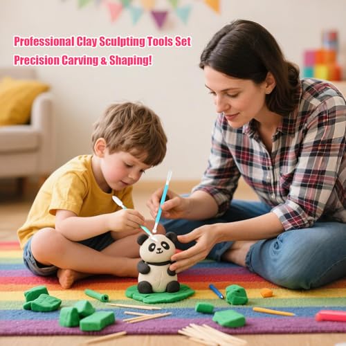 Clay Tools, 9Pcs Air Dry Clay Tool Polymer Clay Tools, Double-Ended Safe Ultralight for Beginner - size: 9