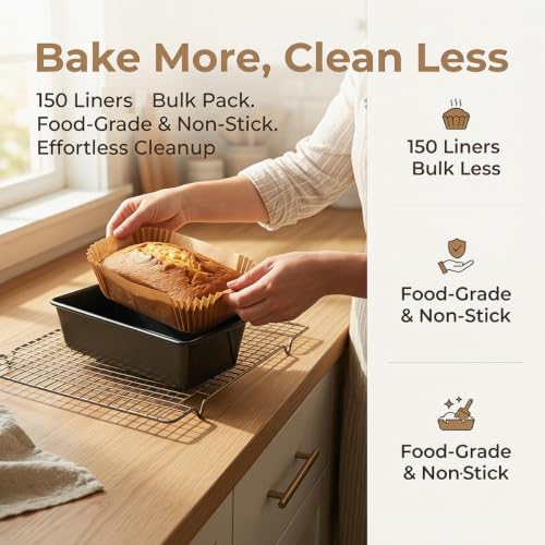 150Pcs Loaf Pan Liners for Baking Bread,9X5inch