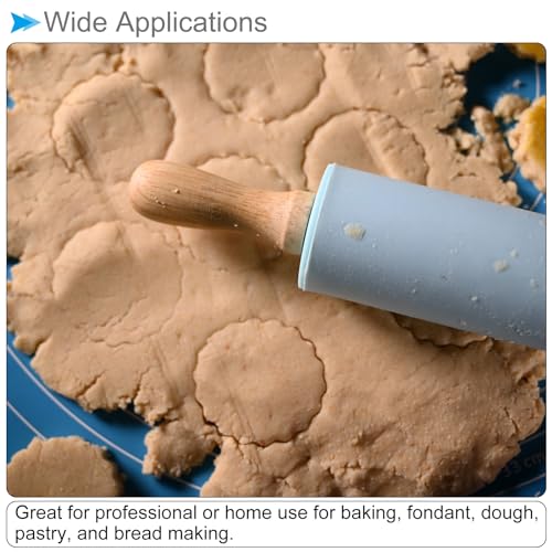 Silicone Rolling Pins, 9.25" Length, Silicone Non-Stick Ergonomic Handle Fondant Dough Roller Red - (Applications: for Baking DIY Projects) - color: Red, size: 23.5cm x 4.2cm
