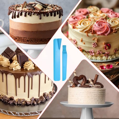 uxcell 2Pcs Adjustable Cake Scraper Adjustable Cake Smoother Blue - color: Blue