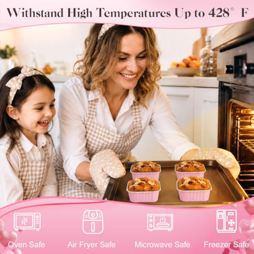 120 Pack 5oz Mini Cake Pans with Lids,Pink Aluminum Foil Cake Tins - color: Pink, size: 120 Pack 5oz