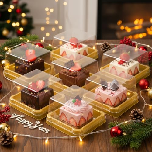 Housoutil 50Pack Mini Mooncake Box, Square Containers with Lids - 2.1inch